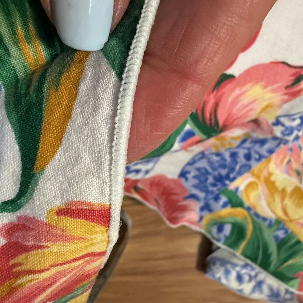 Tablecloth Home Decor 57x96 Multicolor Floral Chinoiserie Peony 80s cottagecore